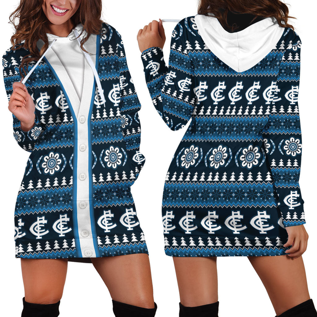 Blues Football Christmas Hoodie Dress Aboriginal Seamless Cardigan Inspired