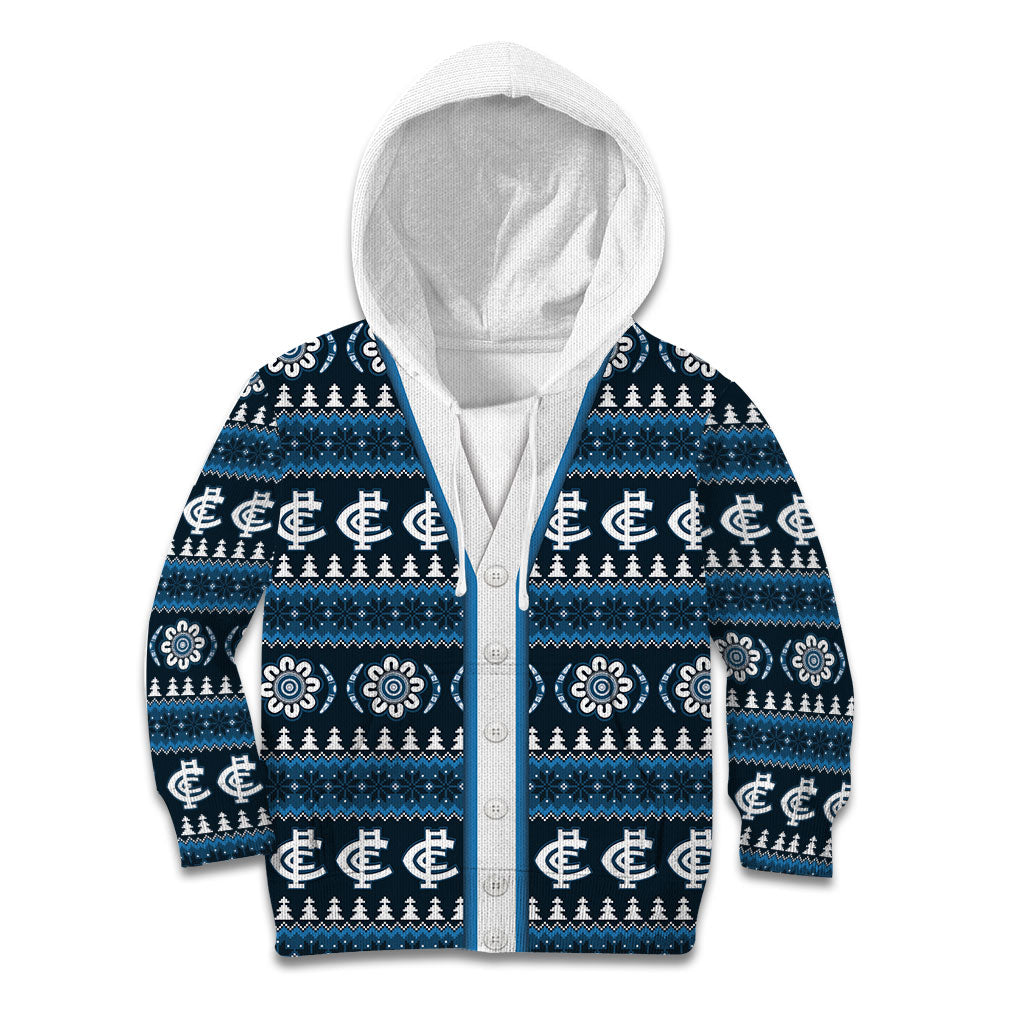 Blues Football Christmas Kid Hoodie Aboriginal Seamless Cardigan Inspired