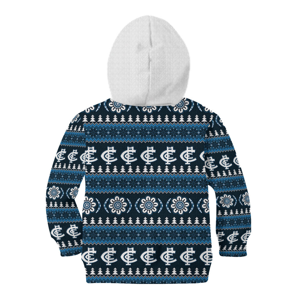 Blues Football Christmas Kid Hoodie Aboriginal Seamless Cardigan Inspired