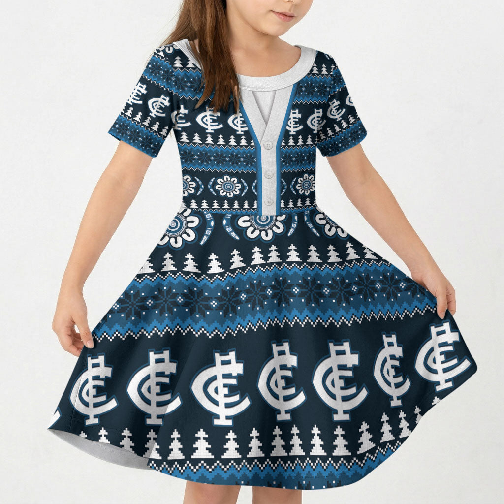 Blues Football Christmas Kid Short Sleeve Dress Aboriginal Seamless Cardigan Inspired