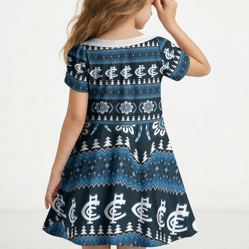 Blues Football Christmas Kid Short Sleeve Dress Aboriginal Seamless Cardigan Inspired