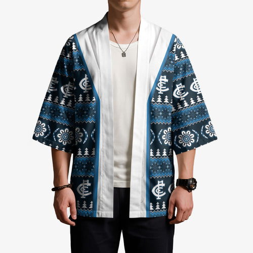 Blues Football Christmas Kimono Aboriginal Seamless Cardigan Inspired