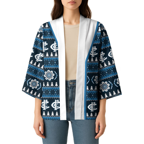 Blues Football Christmas Kimono Aboriginal Seamless Cardigan Inspired