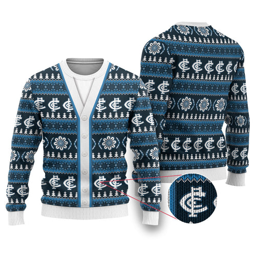Blues Football Christmas Ugly Christmas Sweater Aboriginal Seamless Cardigan Inspired