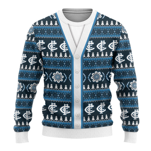 Blues Football Christmas Ugly Christmas Sweater Aboriginal Seamless Cardigan Inspired