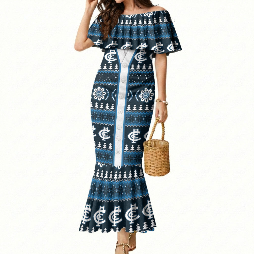 Blues Football Christmas Mermaid Dress Aboriginal Seamless Cardigan Inspired