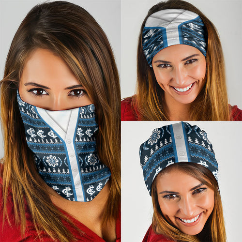 Blues Football Christmas Neck Gaiter Aboriginal Seamless Cardigan Inspired