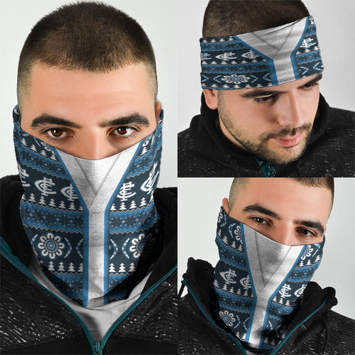Blues Football Christmas Neck Gaiter Aboriginal Seamless Cardigan Inspired