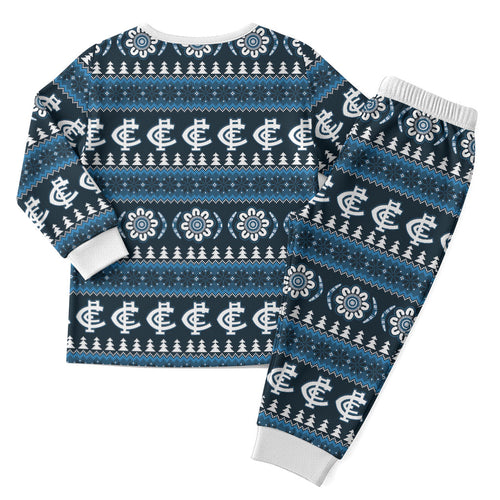 Blues Football Christmas Pajama Set Aboriginal Seamless Cardigan Inspired