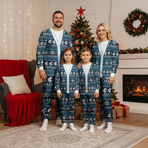Blues Football Christmas Pajama Set Aboriginal Seamless Cardigan Inspired