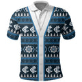 Blues Football Christmas Polo Shirt Aboriginal Seamless Cardigan Inspired