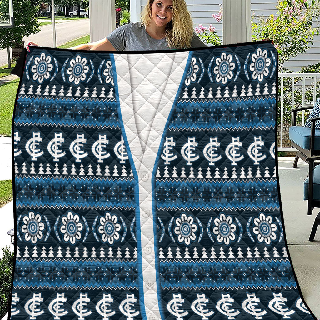 Blues Football Christmas Quilt Aboriginal Seamless Cardigan Inspired