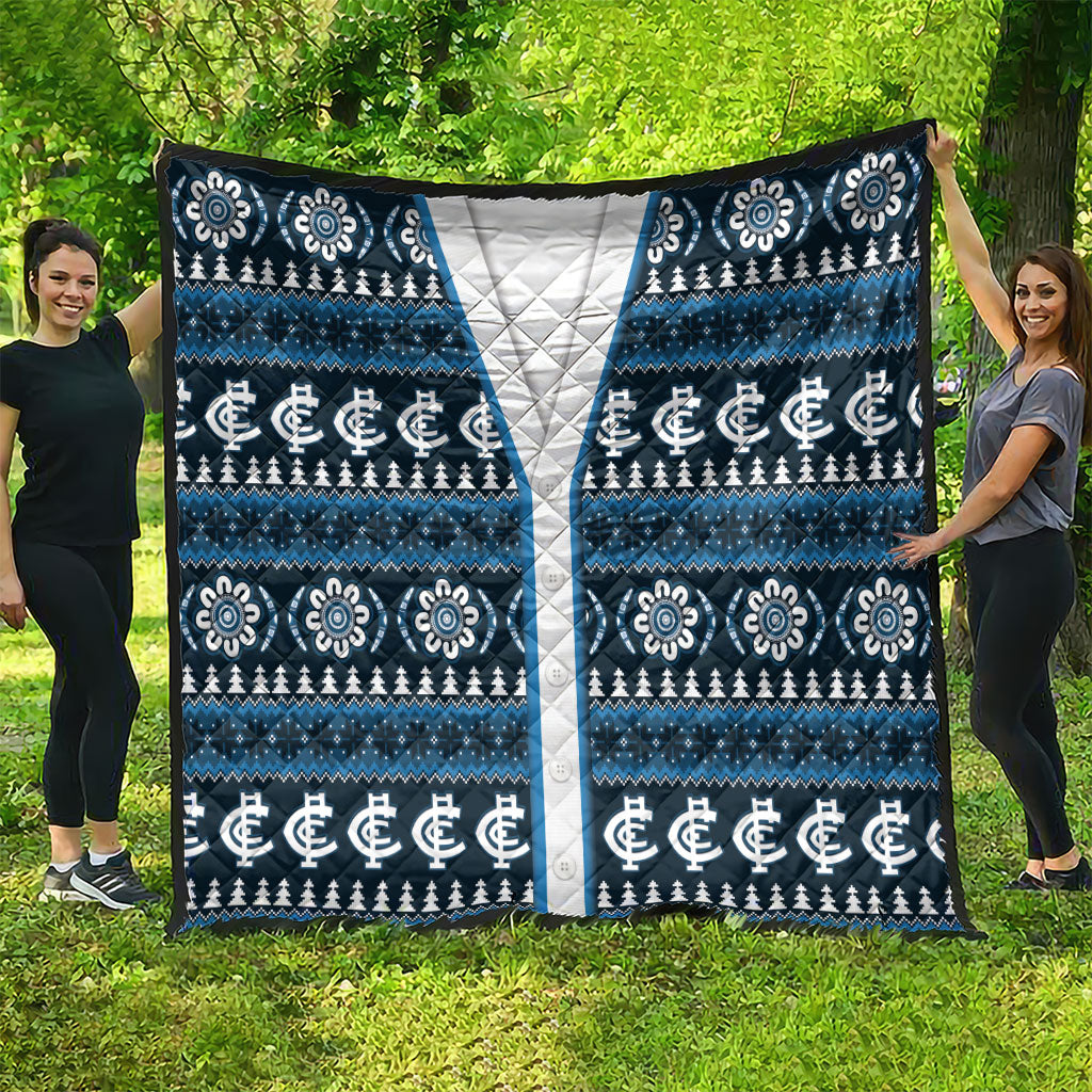 Blues Football Christmas Quilt Aboriginal Seamless Cardigan Inspired