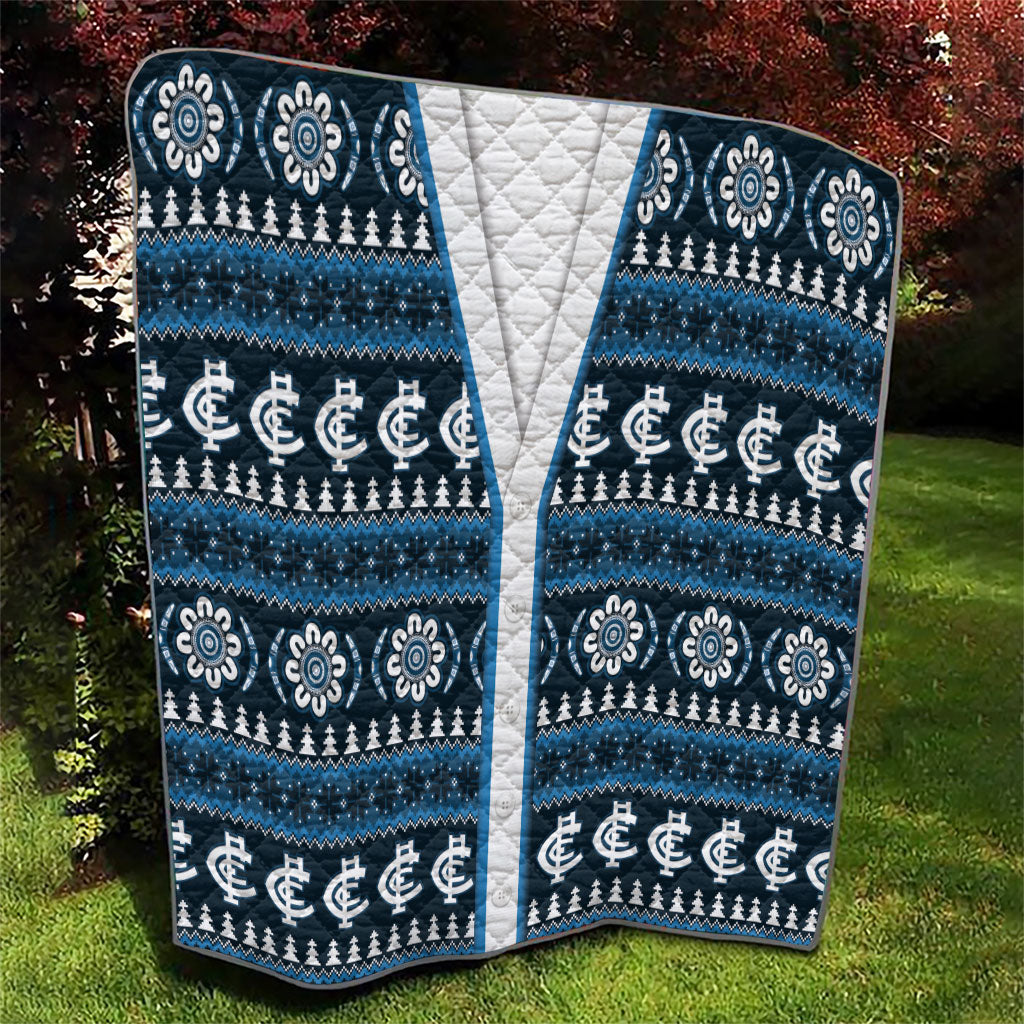 Blues Football Christmas Quilt Aboriginal Seamless Cardigan Inspired