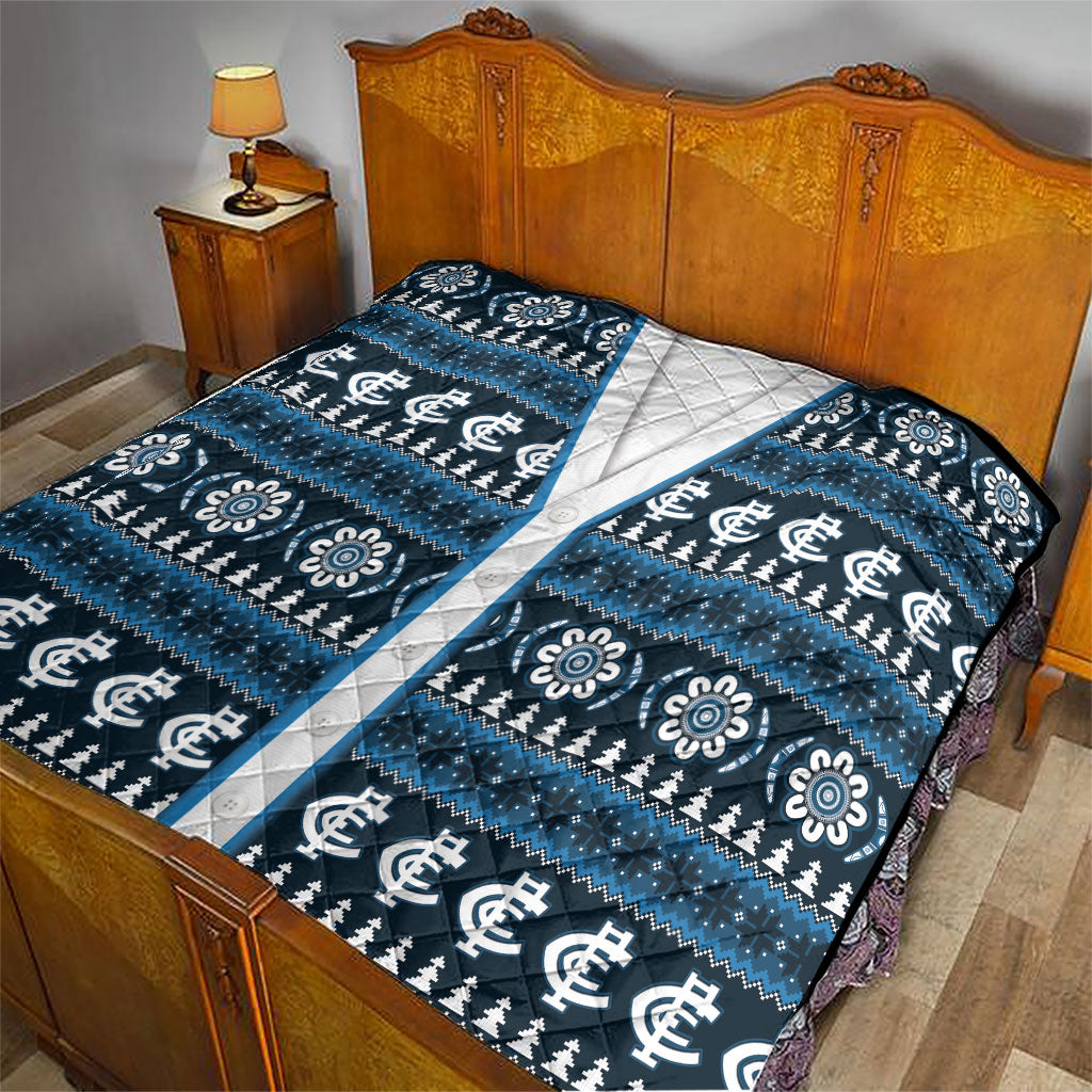 Blues Football Christmas Quilt Aboriginal Seamless Cardigan Inspired