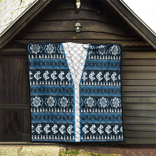 Blues Football Christmas Quilt Aboriginal Seamless Cardigan Inspired
