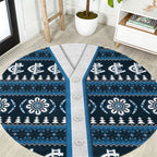 Blues Football Christmas Round Carpet Aboriginal Seamless Cardigan Inspired