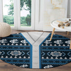 Blues Football Christmas Round Carpet Aboriginal Seamless Cardigan Inspired