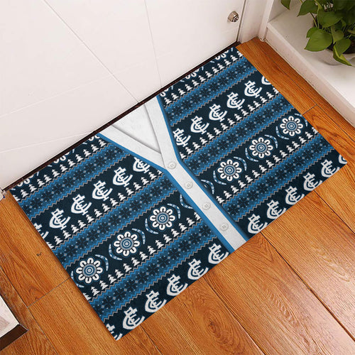 Blues Football Christmas Rubber Doormat Aboriginal Seamless Cardigan Inspired