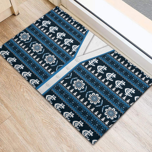 Blues Football Christmas Rubber Doormat Aboriginal Seamless Cardigan Inspired
