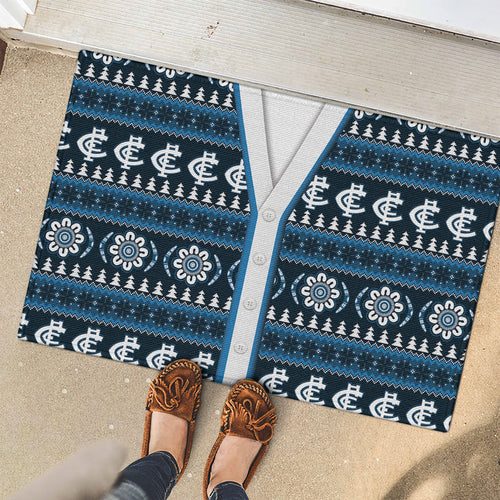 Blues Football Christmas Rubber Doormat Aboriginal Seamless Cardigan Inspired