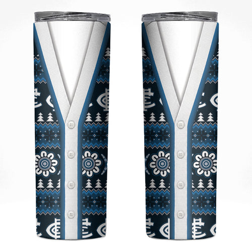 Blues Football Christmas Skinny Tumbler Aboriginal Seamless Cardigan Inspired
