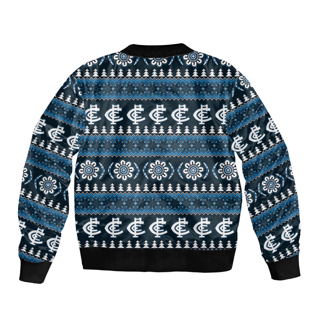 Blues Football Christmas Sleeve Zip Bomber Jacket Aboriginal Seamless Cardigan Inspired