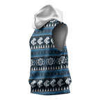 Blues Football Christmas Sleeveless Hoodie Aboriginal Seamless Cardigan Inspired