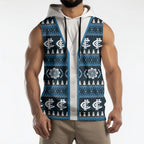 Blues Football Christmas Sleeveless Hoodie Aboriginal Seamless Cardigan Inspired