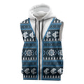 Blues Football Christmas Sleeveless Zip Hoodie Aboriginal Seamless Cardigan Inspired