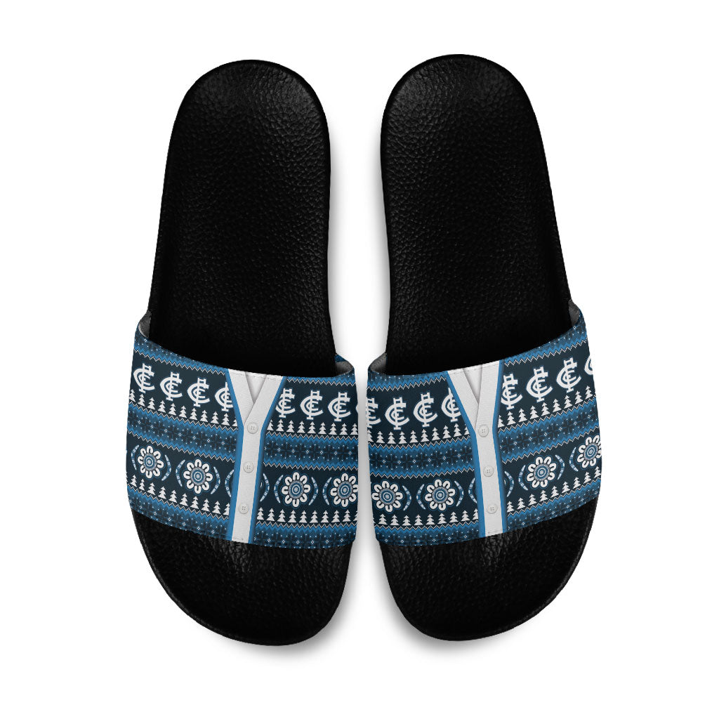 Blues Football Christmas Slide Sandals Aboriginal Seamless Cardigan Inspired