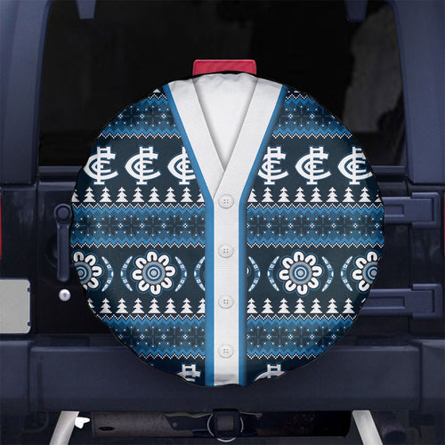 Blues Football Christmas Spare Tire Cover Aboriginal Seamless Cardigan Inspired