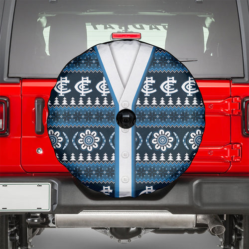 Blues Football Christmas Spare Tire Cover Aboriginal Seamless Cardigan Inspired