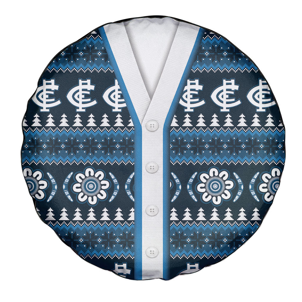 Blues Football Christmas Spare Tire Cover Aboriginal Seamless Cardigan Inspired