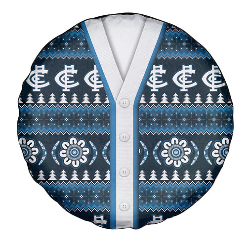 Blues Football Christmas Spare Tire Cover Aboriginal Seamless Cardigan Inspired
