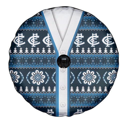 Blues Football Christmas Spare Tire Cover Aboriginal Seamless Cardigan Inspired