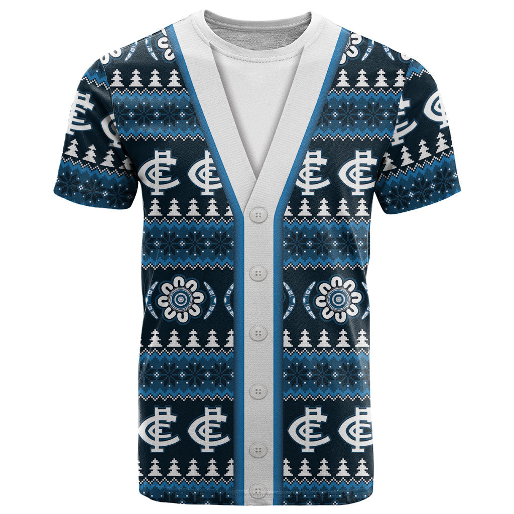 Blues Football Christmas T Shirt Aboriginal Seamless Cardigan Inspired