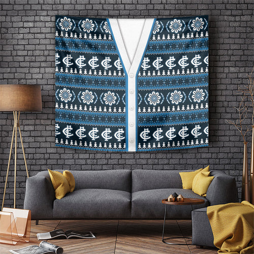 Blues Football Christmas Tapestry Aboriginal Seamless Cardigan Inspired