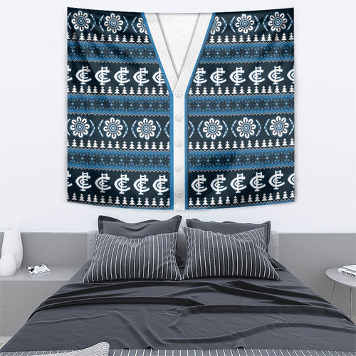 Blues Football Christmas Tapestry Aboriginal Seamless Cardigan Inspired