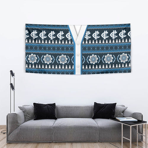 Blues Football Christmas Tapestry Aboriginal Seamless Cardigan Inspired