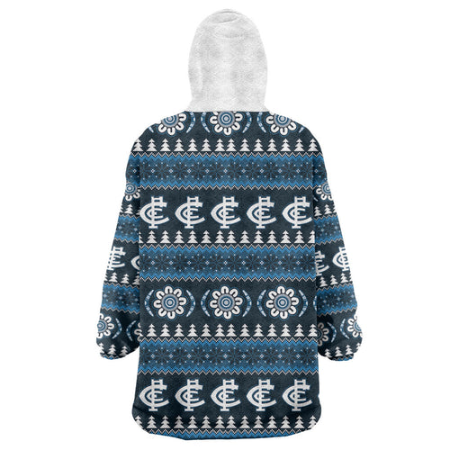 Blues Football Christmas Wearable Blanket Hoodie Aboriginal Seamless Cardigan Inspired