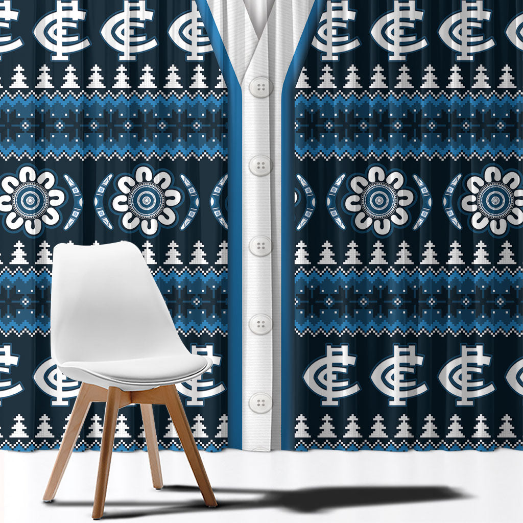 Blues Football Christmas Window Curtain Aboriginal Seamless Cardigan Inspired