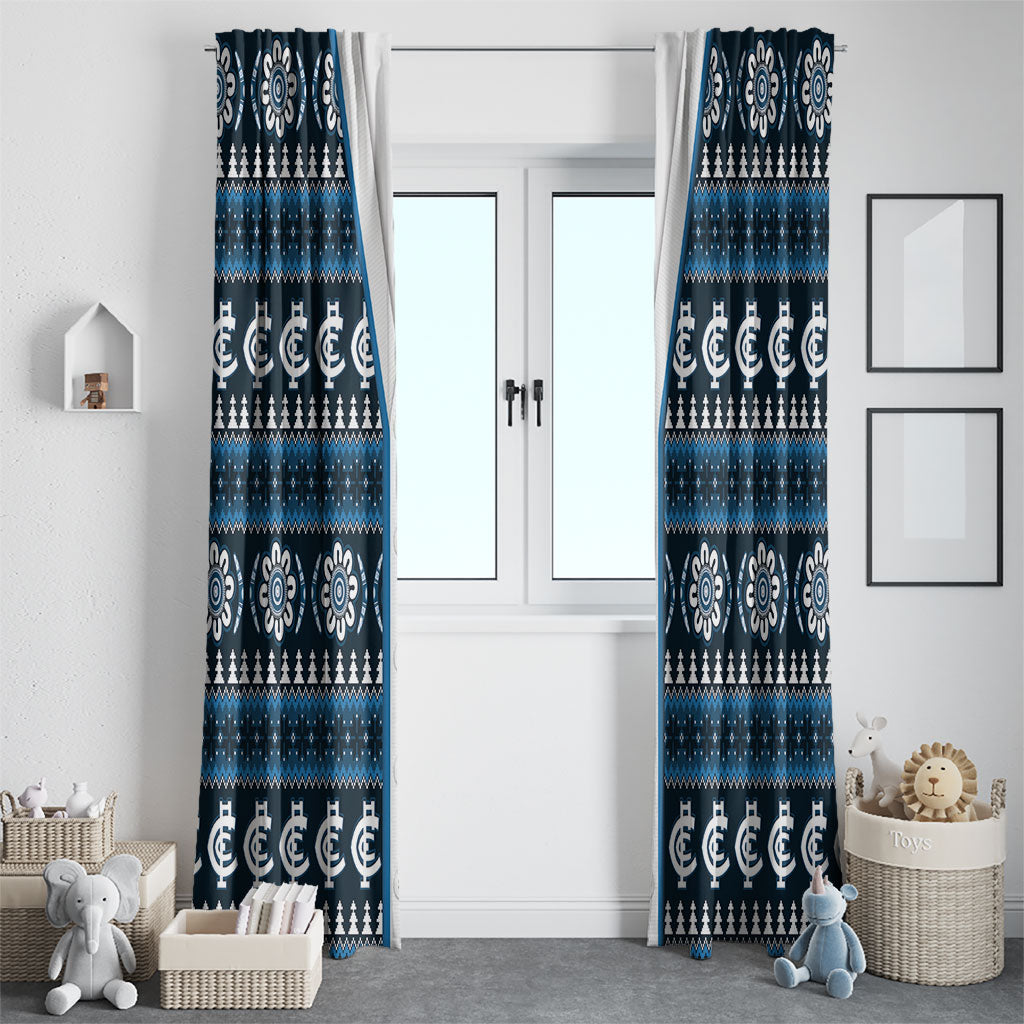 Blues Football Christmas Window Curtain Aboriginal Seamless Cardigan Inspired