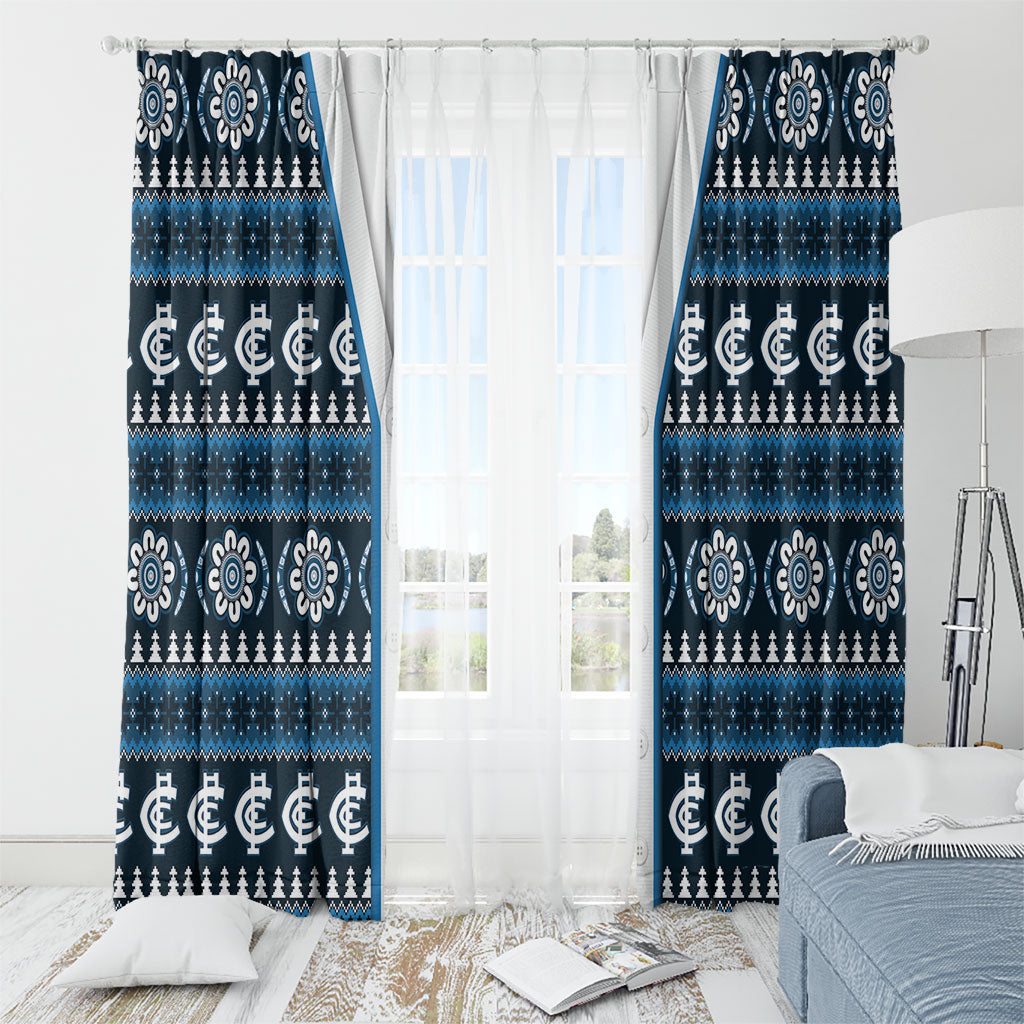 Blues Football Christmas Window Curtain Aboriginal Seamless Cardigan Inspired