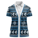 Blues Football Christmas Women Polo Shirt Aboriginal Seamless Cardigan Inspired