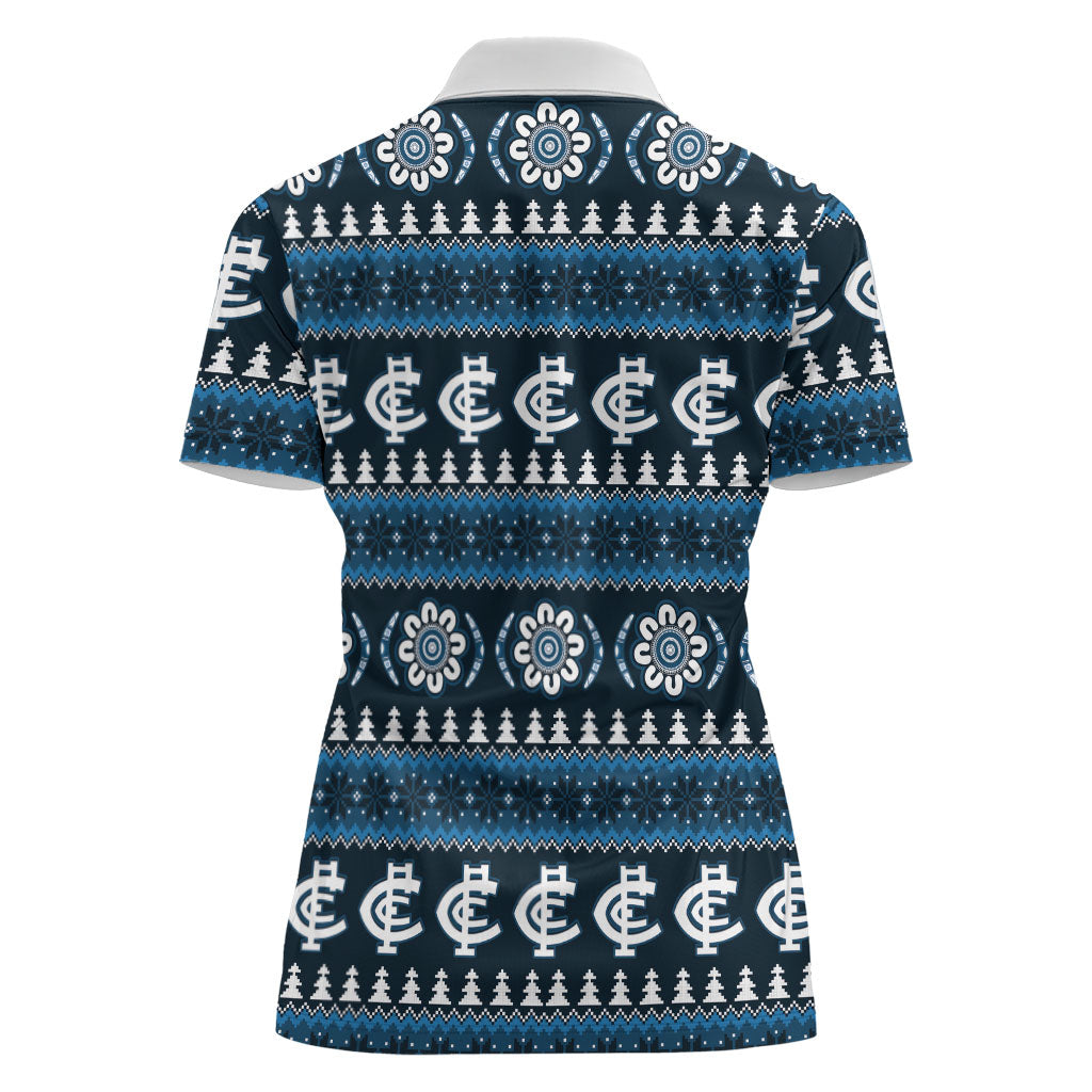 Blues Football Christmas Women Polo Shirt Aboriginal Seamless Cardigan Inspired