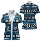 Blues Football Christmas Women Polo Shirt Aboriginal Seamless Cardigan Inspired
