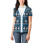 Blues Football Christmas Women Polo Shirt Aboriginal Seamless Cardigan Inspired