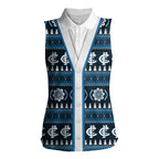 Blues Football Christmas Women Sleeveless Polo Shirt Aboriginal Seamless Cardigan Inspired