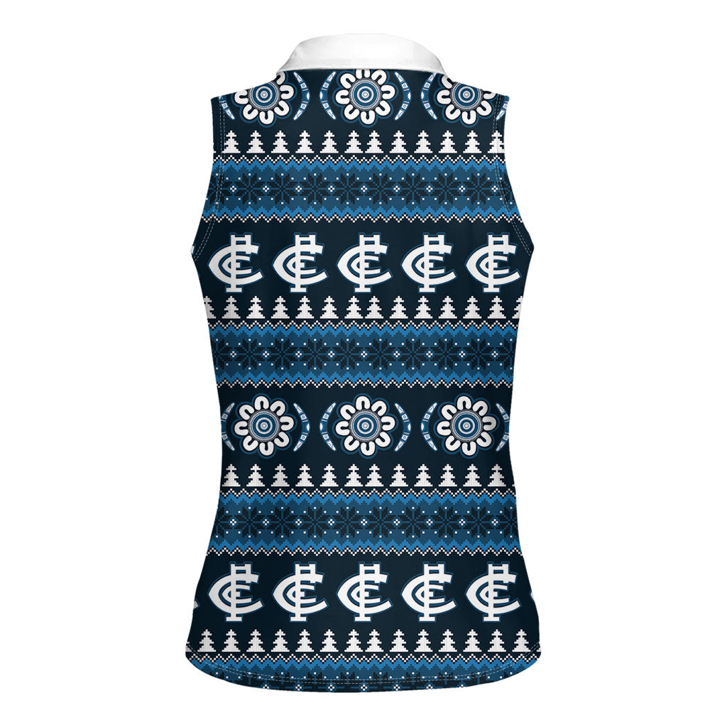 Blues Football Christmas Women Sleeveless Polo Shirt Aboriginal Seamless Cardigan Inspired